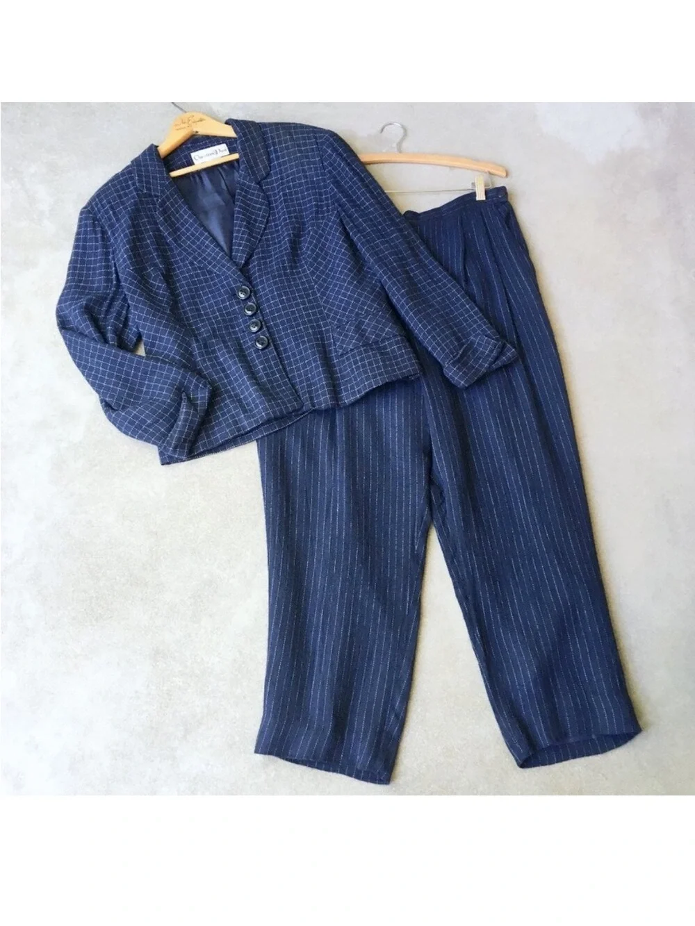 Vintage Christian Dior Navy Summer Pantsuit Set / FLASH SALE